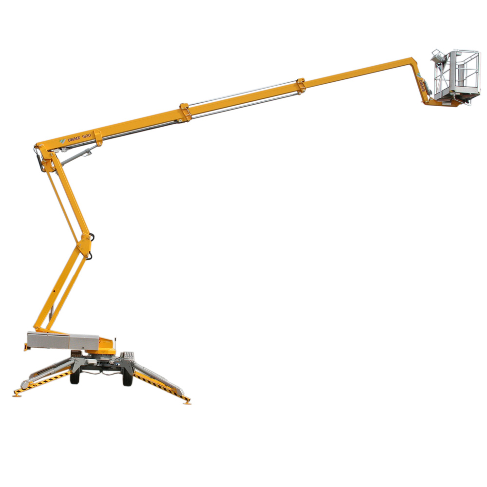 18 meter aanhangerhoogwerker Omme 1830 EBZX in gebruik