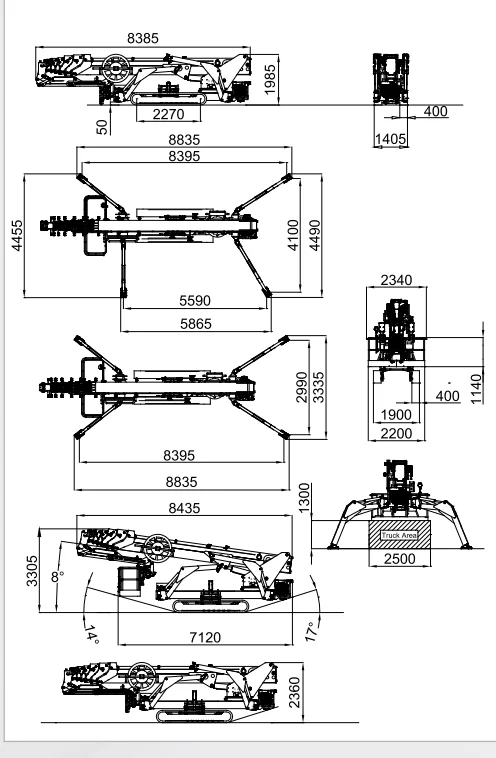 43 meter spinhoogwerker werkdiagram